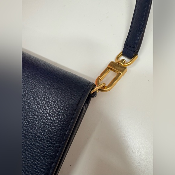 Tory Burch Harper Dark Navy Blue Embossed Crossbody - Picture 10 of 14